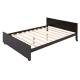 Stairway Twin Over Full Bunk Bed, House Bed with Two Shelves and Seven Drawers,Espresso - Home Elegance USA