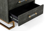 Vig Furniture Modrest Howard - Modern Shagreen Grey Leatherette & Gold Chest