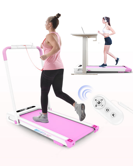 FYC 2 in 1 Under Desk Treadmill - 2.5 HP Folding Treadmill for Home, Installation-Free Foldable Treadmill Compact Electric Running Machine, Remote Control & LED Display Walking Running Jogging