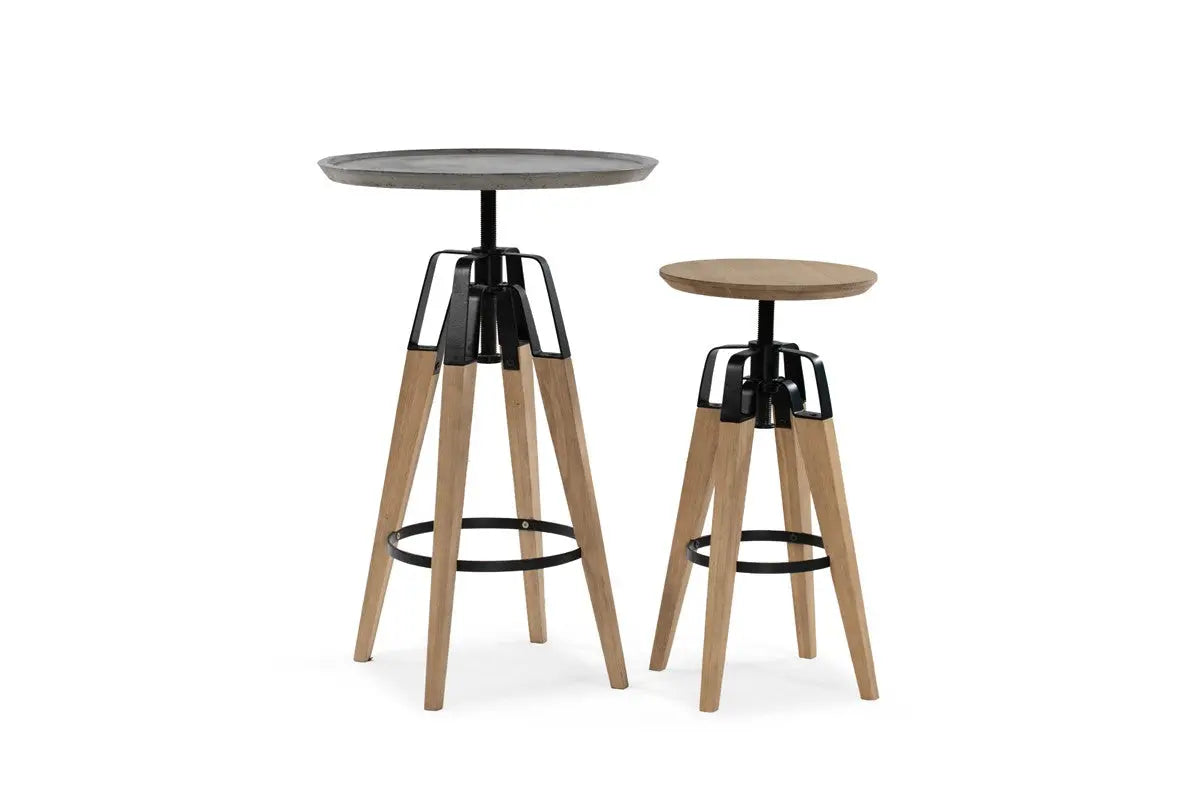 Vig Furniture - Modrest Yates Modern Concrete & Oak Bar Table - Vggr789460