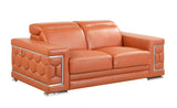 Top Grain Italian Leather Loveseat Home Elegance USA