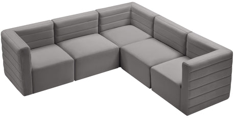 Quincy - Modular Sectional 5 Piece - Grey - Home Elegance USA