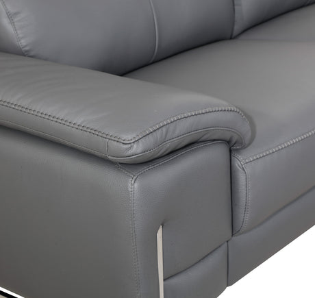 Global United Top Grain Italian Leather Sofa Home Elegance USA