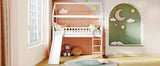 Twin Loft Bed with Slide, House Bed with Slide,White(OLD SKU :LT000212AAK) - Home Elegance USA