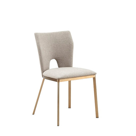 Vig Furniture Modrest Burton - Modern Beige & Brass Dining Chair Set of 2
