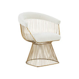 Vig Furniture Modrest Chandler - Modern  White Sherpa and Matte Gold Dining Chair