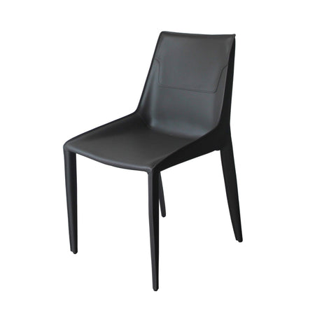 Vig Furniture Modrest Halo - Modern Grey Saddle Leather Dining Chair Set of Two