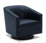 Garland Midnight Blue Wood Base Swivel Chair - Home Elegance USA