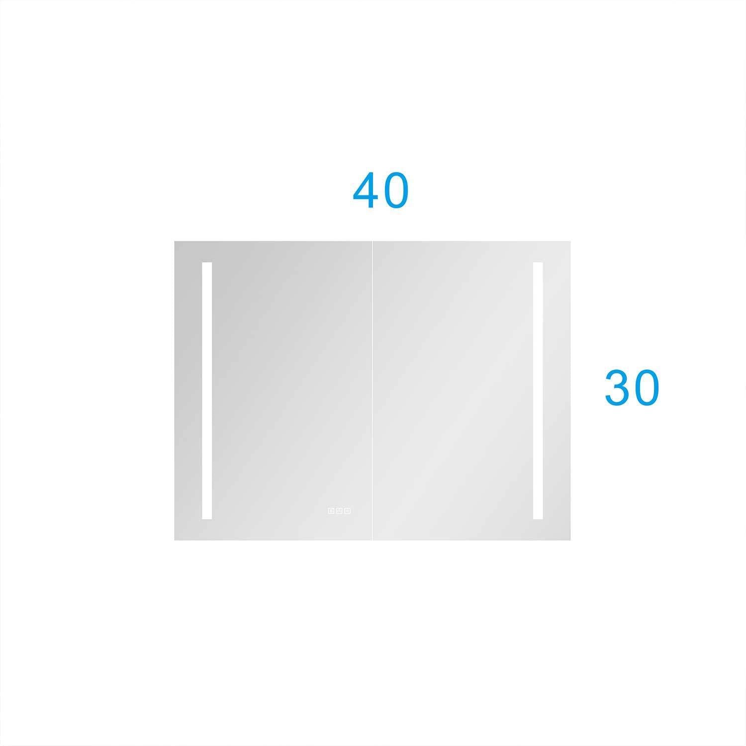 40in. W x 30 in. H LED Large Rectangular Aluminum Alloy Surface Mount Medicine Cabinet with Mirror - W92863232 - image - 13