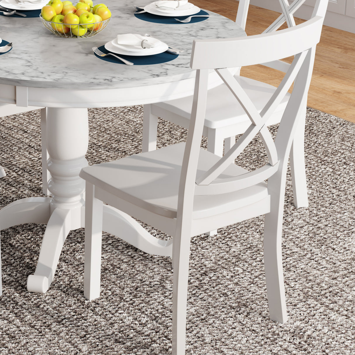 Orisfur. 5 Pieces Dining Table and Chairs Set for 4 Persons, Kitchen Room Solid Wood Table with 4 Chairs - Home Elegance USA
