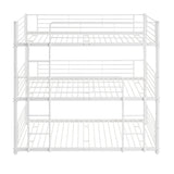 Twin-Twin-Twin Triple Bed with Built-in Ladder, Divided into Three Separate Beds,White(OLD SKU:LP000097AAK) - Home Elegance USA