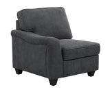 Leo Dark Gray Woven 6 Seater Sofa and Ottoman Home Elegance USA