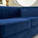 Modern velvet sofa blue color - Home Elegance USA