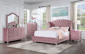 Zohar - 5 Piece Queen Bedroom Set With Chest - Pink