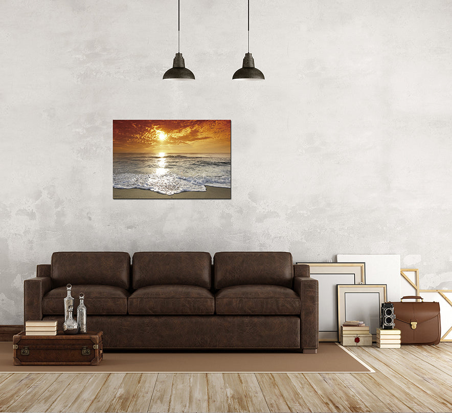 Oppidan Home "Coastal Sunset at the Beach" (32"H x 48"W)