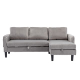 UNITED WE WIN Sectional Sofa Reversible Sectional Sleeper Sectional Sofa with Storage Chaise - Home Elegance USA