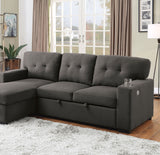 Sammy - Sectional - Dark Gray - Home Elegance USA