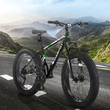 S26109  Elecony 26 Inch Fat Tire Bike Adult/Youth Full Shimano 21 Speed Mountain Bike, Dual Disc Brake, High-Carbon Steel Frame, Front Suspension, Mountain Trail Bike, Urban Commuter City Bicycle