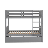 Full Over Full Bunk Bed with Twin Size Trundle, Gray ( old sku: LP000250AAE ) - Home Elegance USA