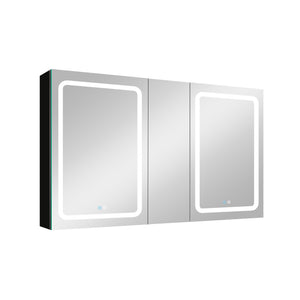 50x30 Inch LED Bathroom Medicine Cabinet Surface Mount Double Door Lighted Medicine Cabinet, Medicine Cabinets for Bathroom with Mirror Defogging, Dimmer Black - W995S00055 - image - 19