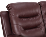 Global United  Leather Air Upholstered Reclining Sofa with Fiber Back Home Elegance USA