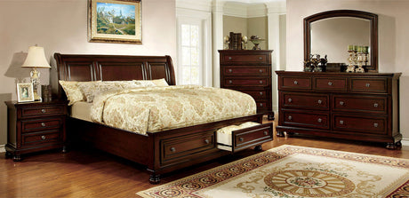 Northville - California King Bed With Drawers - Dark Cherry - Home Elegance USA