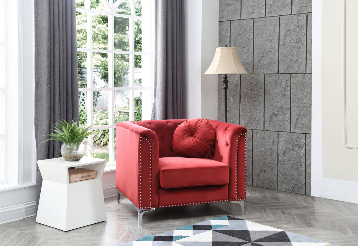 Glory Furniture Pompano G789A-C Chair , BURGUNDY - Home Elegance USA
