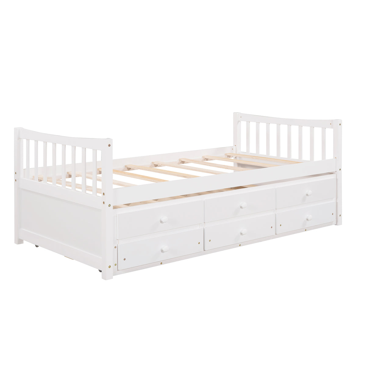 Daybed with Trundle and Drawers, Twin Size, White(OLD SKU: LP0000141KAA) - LP000241AAK - Home Elegance USA - 6