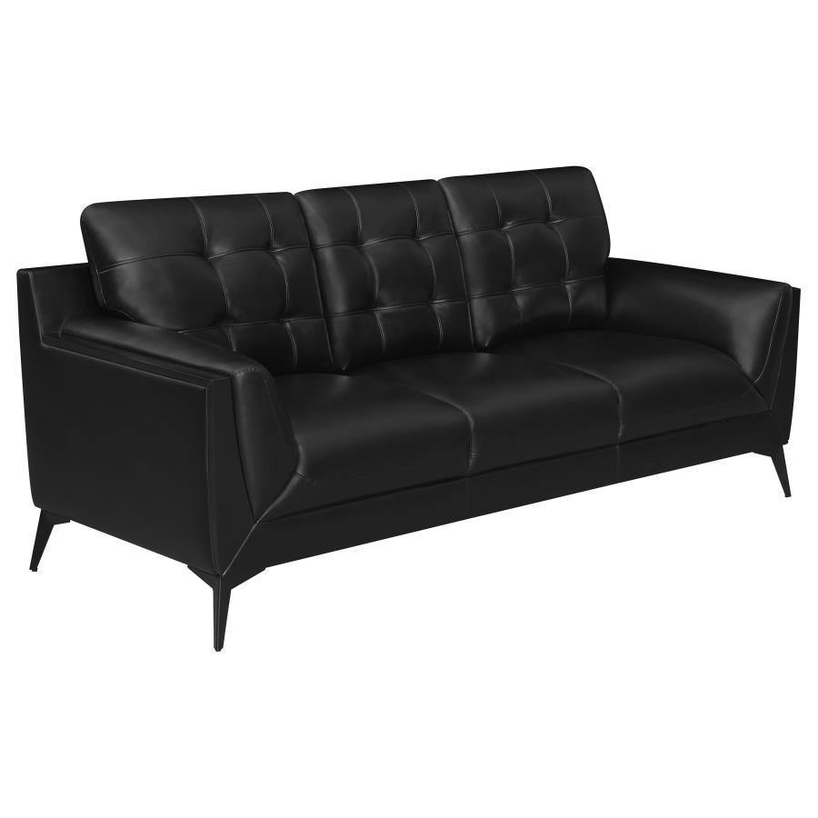 Moira - 3 Piece Sofa, Loveseat, Chair - Black - Home Elegance USA