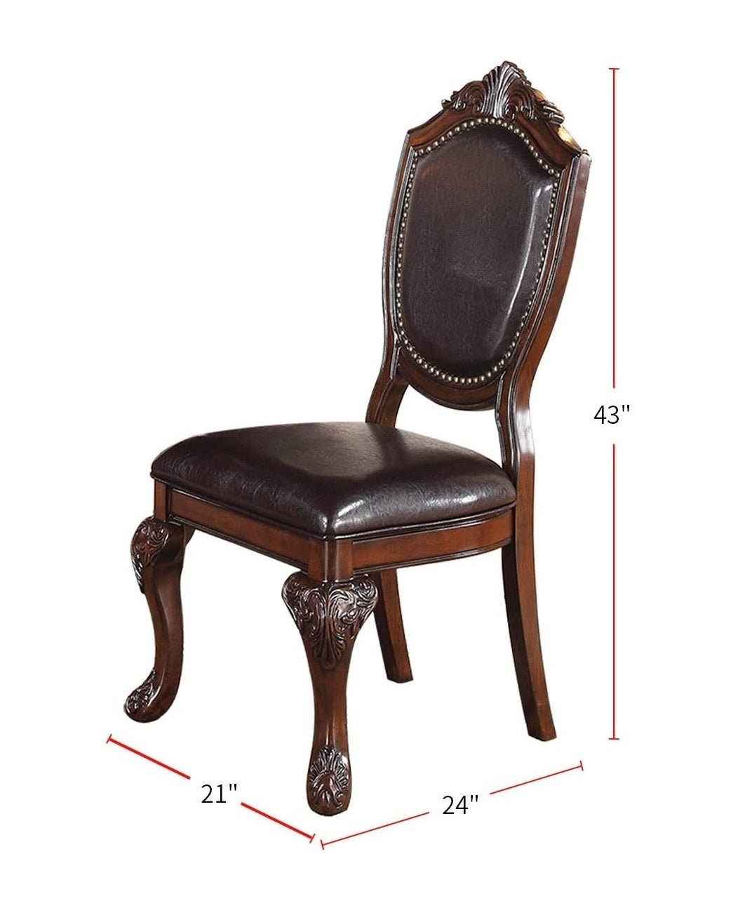 Formal Dining Room Table w Leaf 2x Arm Chairs And 6x Side Chairs Brown 9pc Set Dining Table Double Pedestal Base Royal Rectangle Table - Home Elegance USA