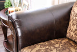 Quirino - Sofa & Loveseat - Tan / Dark Brown - Home Elegance USA