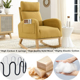 [Video] Welike 27.6"W Modern Accent High Backrest Living Room Lounge Arm Rocking Chair, Two Side Pocket - Home Elegance USA