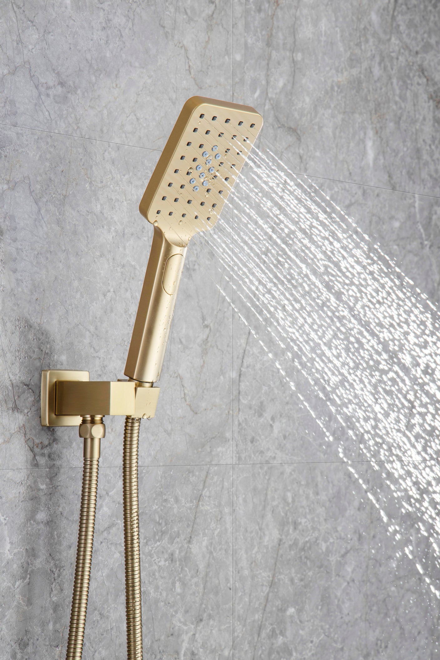 Shower Faucet Set Anti-scald Shower Fixtures with Rough-in Pressure Balanced Valve and Embedded Box, Wall Mounted Rain Shower System