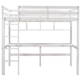 Twin Size Loft Bed with Convenient Desk, Shelves, and Ladder, White(Similar SKU:SM001302AAK) - Home Elegance USA