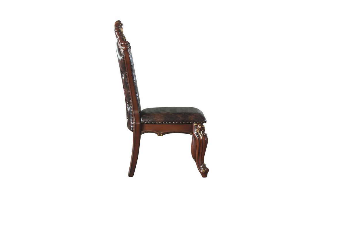 ACME Picardy Side Chair (Set-2), Cherry Oak & PU 68222 - Home Elegance USA