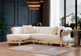 Julia Sectional Made with Velvet Fabric in Beige - Home Elegance USA