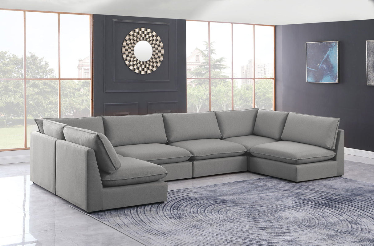 Mackenzie - Modular Sectional 6 Piece - Gray - Modern & Contemporary - Home Elegance USA