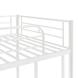 Twin-Over-Twin Metal Bunk Bed With Trundle,Can be Divided into two beds,No Box Spring needed ,White ( old sku: MF194806AAK ) - Home Elegance USA