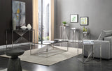 Modrest Trinity Modern Glass & Stainless Steel End Table - Home Elegance USA