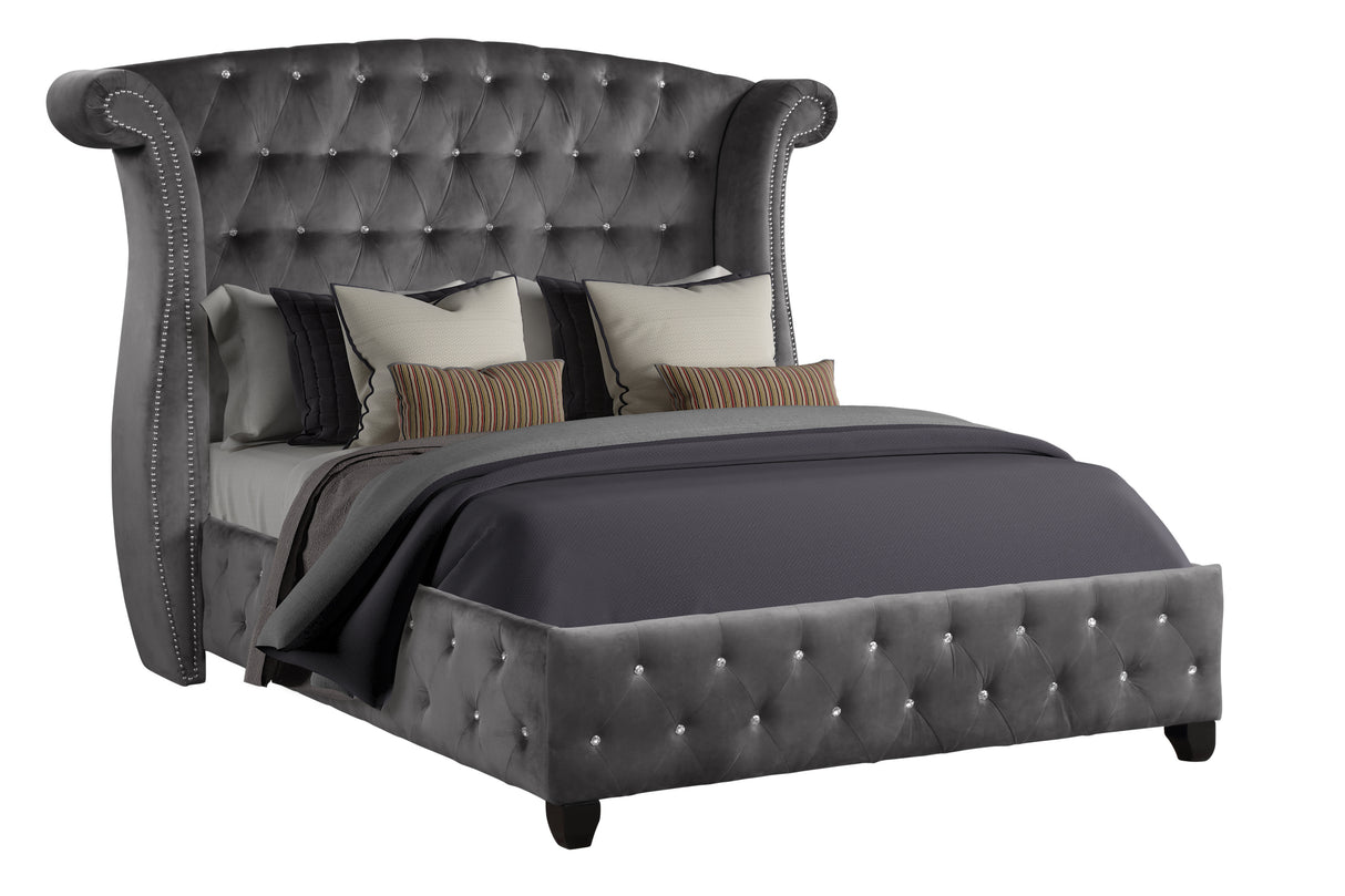 Sophia Full Bed In Color Gray Made With  Wood - Home Elegance USA