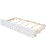 Twin-Over-Full Bunk Bed with Twin size Trundle , Separable Bunk Bed with Drawers for Bedroom - White - Home Elegance USA