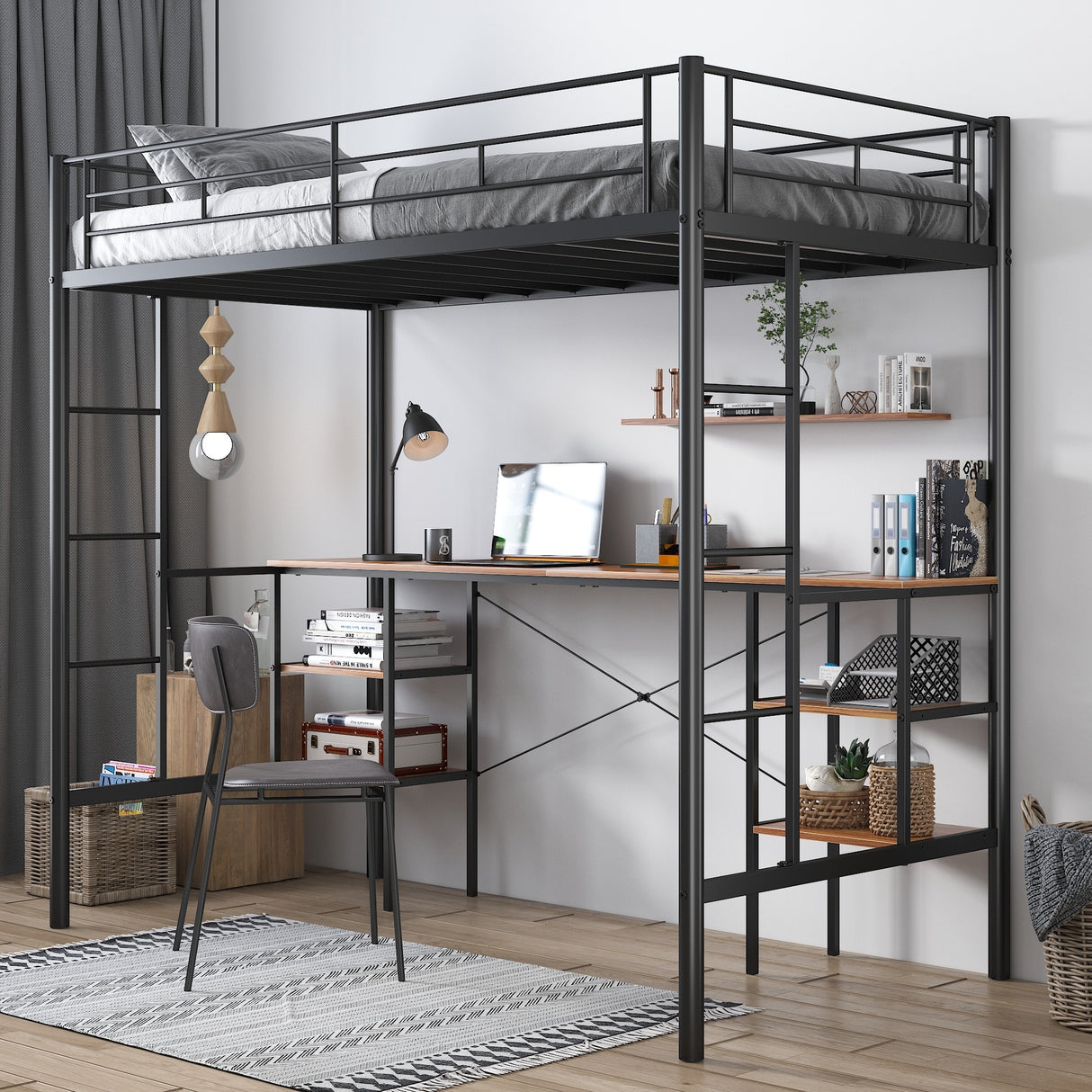 Metal Bunk Bed WIth Sandalwood