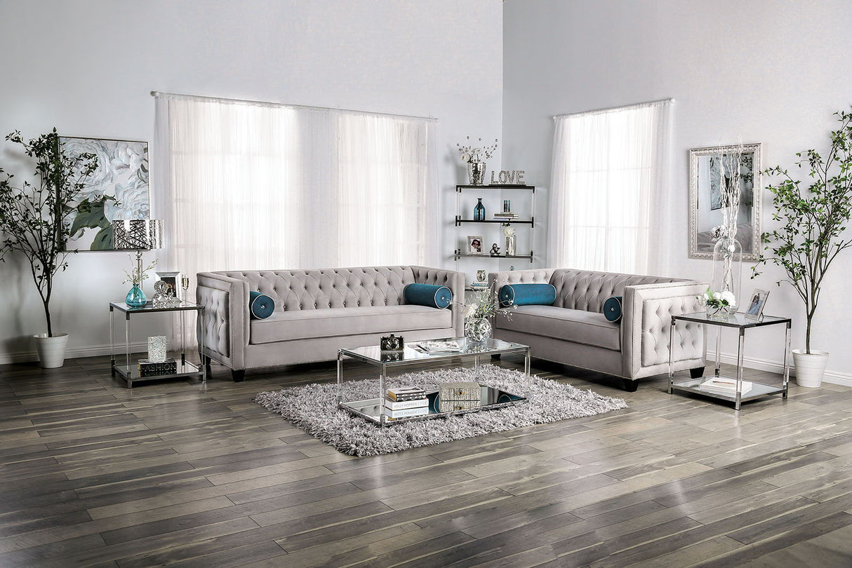 Silvan - Sofa & Loveseat - Gray - Home Elegance USA