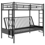 Twin over Full Metal Bunk Bed, Multi-Function,Black(OLD SKU:MF193079AAB) - Home Elegance USA