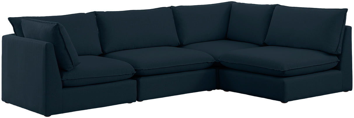 Mackenzie - Modular Sectional 4 Piece - Navy - Fabric - Home Elegance USA