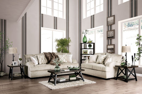 Zayla - Sofa & Loveseat - Golden Ivory - Home Elegance USA