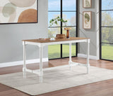 5 Piece Counter Height Dining Set - Brown And White - Home Elegance USA