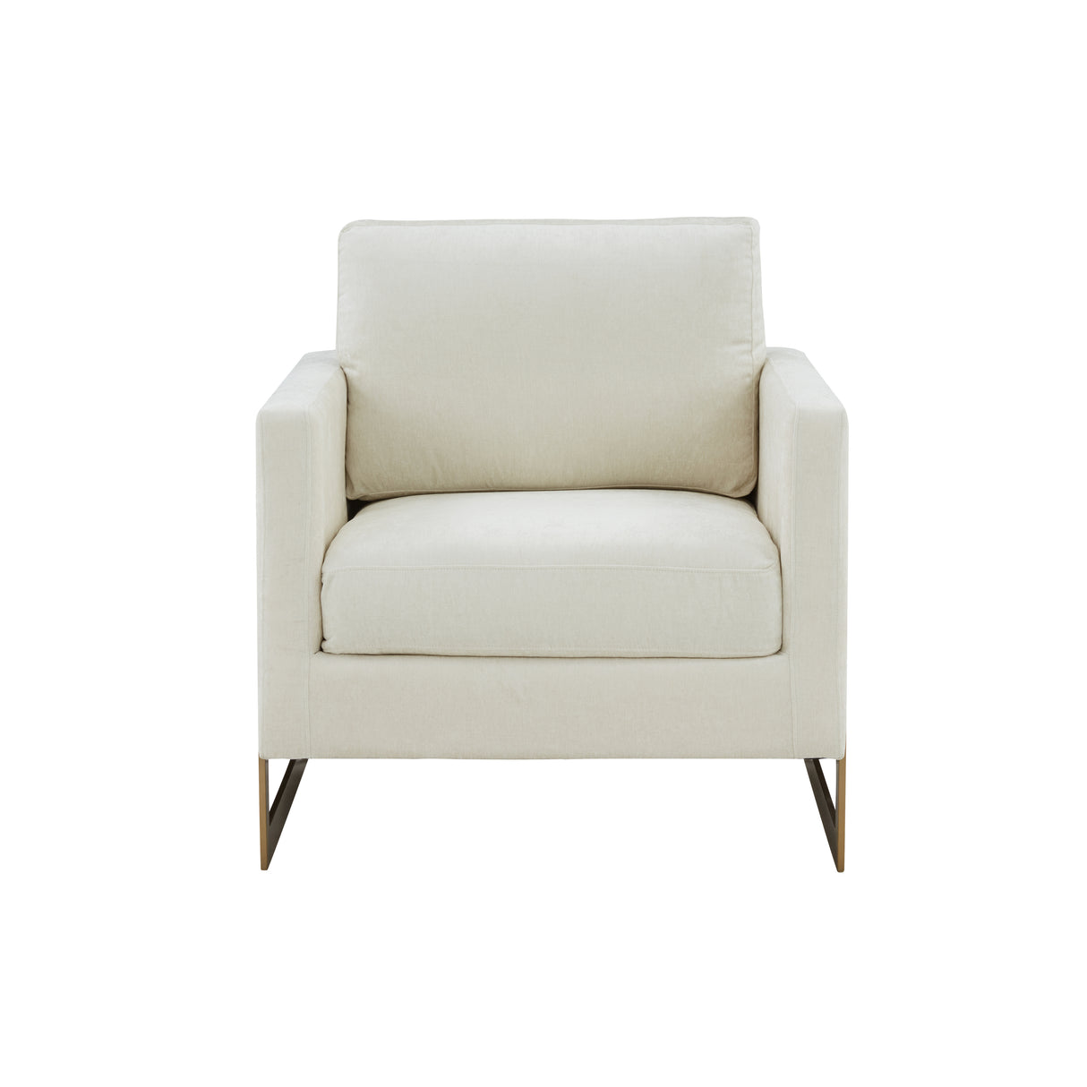 Modrest Prince Contemporary Cream & Gold Fabric Accent Chair - Home Elegance USA
