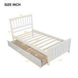 Twin size Platform Bed with Two Drawers, White - Home Elegance USA