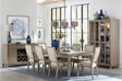 McKewen 9-Piece Dining Set by Homelegance | Gray Finish & White Gray Fabric Upholstery | Seats 8 + Extension Leaf